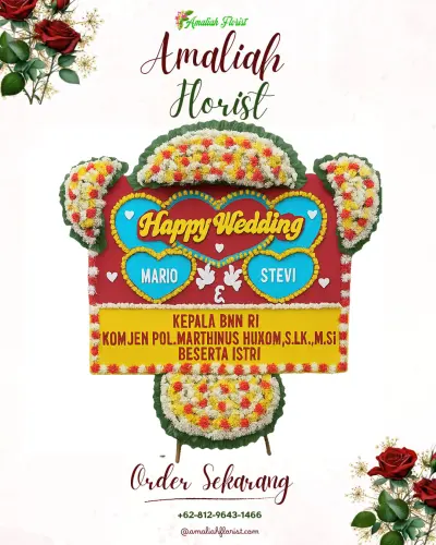 Karangan Papan Bunga Pernikahan di Tikala Baru